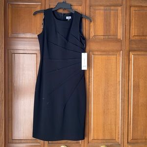 Size 4 Black Calvin Klein Fitted Dress
